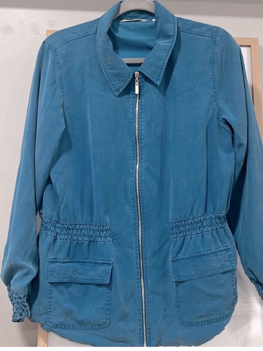 Soft Surroundings Turquoise Lightweight Zip Front Jacket, Size M
